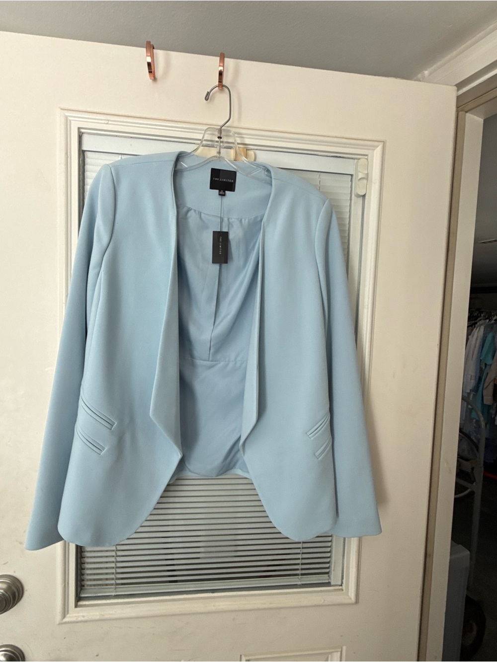 The Limited Light Blue Open-Front Womens Blazer